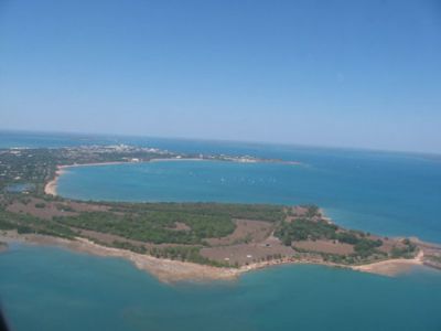 Darwin (capitale del Northern Territory) dall'aereo
